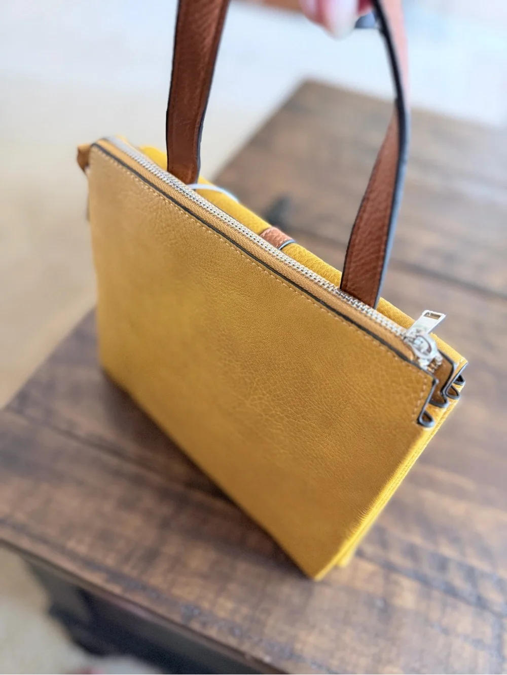 Stylish Mustard Top-Handle with Shoulder Strap. Women's Handbag NWT